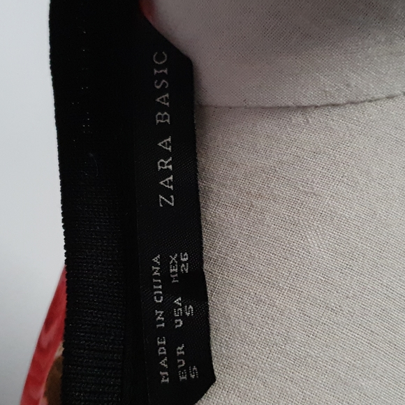 Zara Basic black floral semi transparentTop Size S - Picture 9 of 12